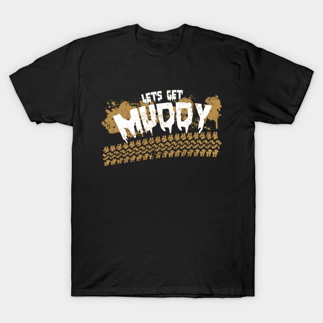 Lets Get Muddy I Vintage Offroad Tire Tracks Design T-Shirt by az_Designs